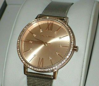 Vince Camuto Vc/5351rgsv Ladies Crystal Accented Two Tone Watch W/ Mesh Band