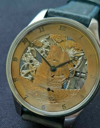 Luxury Cortébert Skeleton Mens Wristwatch Based On Vintage Movement