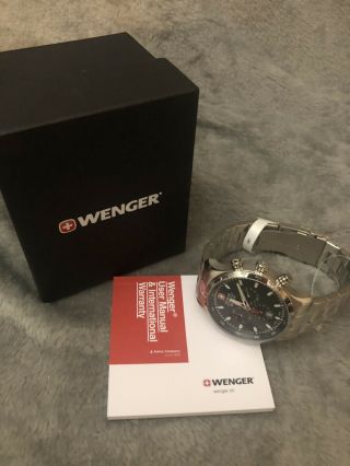 Wenger Swiss Military Classic Chrono Black Dial Bracelet Watch 01.  9043.  203c