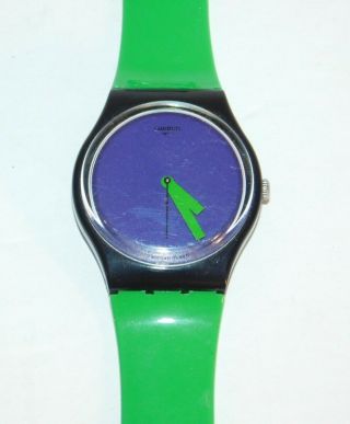 Swatch Watch Green & Violet Gb267 2012 Standard Gents 34mm Swiss Made