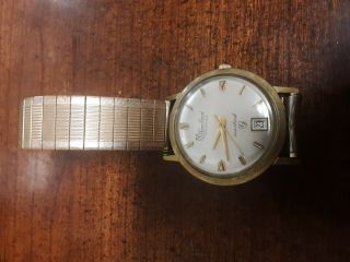 Vintage Lucien Piccard Seashark Automatic Date Watch 10k Gf