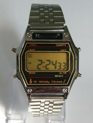Vintage Wristwatch Montana 16 Melody Lcd Quartz Pam329 Ussr ☆ Soviet Dream