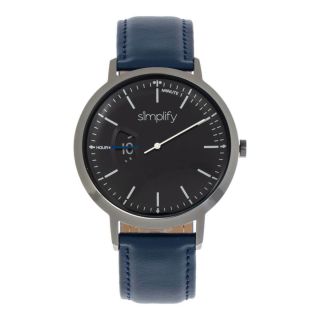 Simplify 6500 Black Dial Blue Leather Silver Unisex Watch Sim6507