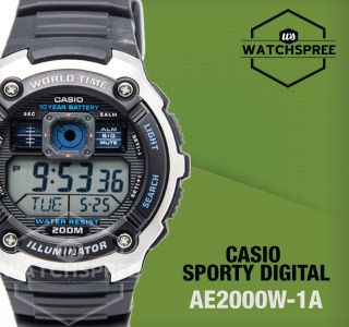 Casio Standard Digital Sporty Design Watch Ae2000w - 1a