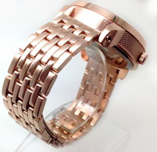 391A Herren Jungen Neue Stilvolle Armbanduhr Rose Gold Band Reifen Groß Dial 2