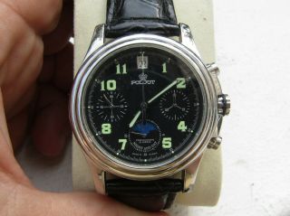 Russia 31682 Chronograph Poljot 25 Jewels Automatic Watch Running Day Night