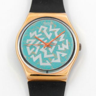Vintage 1988 Swatch Watch Sign Of Samas Gx105 Standard Gents Classic Gx 105