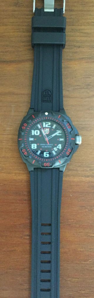 LUMINOX Sentry Series Black/Red Dial Swiss Quartz 100m Water Resistant watch 2