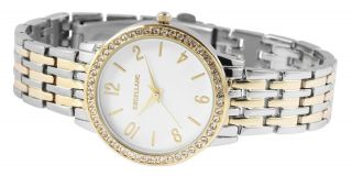 Excellanc Damenuhr Weiß Gold Silber Strass Analog Quarz Armbanduhr X1800125005 2