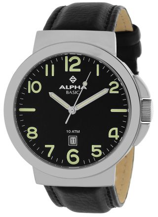 Alpha Saphir Schwarz Herren Armbanduhr 123a_de