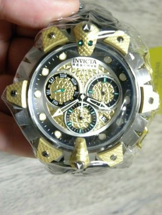 Invicta Reserve 52mm Venom Viper Swiss Chronograph Silver & Gold Strap Watch
