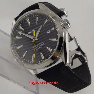 polisehd 41mm corgeut black dial sapphire glass miyota Automatic mens Watch C131 2