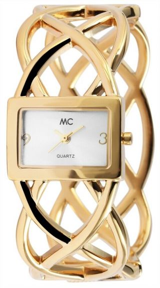 Mc Timetrend Germany Damenuhr Silber Gold Spangenuhr Metall Armbanduhr X51368