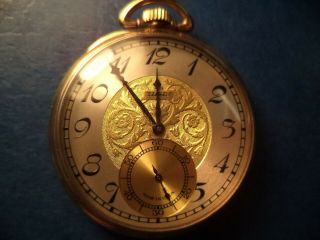 Vintage Elgin Pocket Watch 10k Rolled Gold Plate And Running