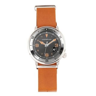 Morphic M74 Series Mph7413 Stainless Steel Leather Strap Men 
