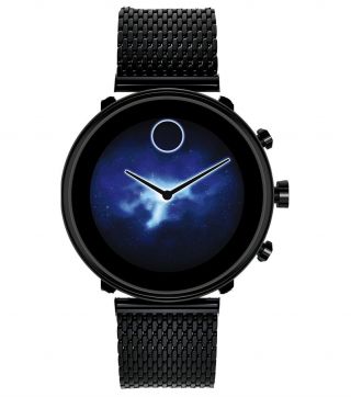 Movado Connect 2.  0 Black Mesh Stainless 42mm Men 
