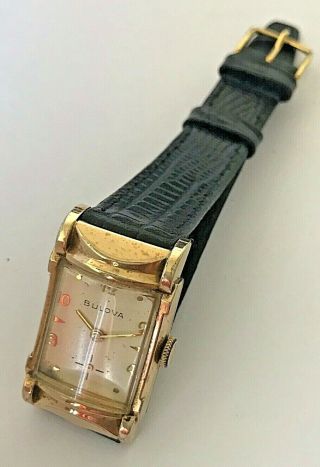 Vintage Bulova Swiss Hand Winding Mens Watch With Unusual Case,  Cal.  8ac