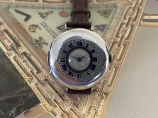 And Unusual Silver Un - Signed Moser 1907 Half Hunter Ww1 Trench Watch