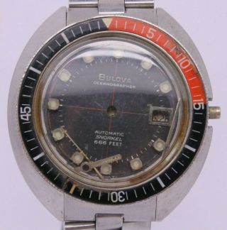 Vintage Bulova Snorkel Ref.  714 Mens 41mm Automatic Steel Divers Watch = 4 Parts