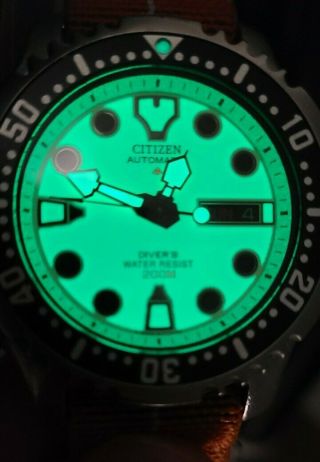 Citizen Ny0040 9w Full Lume Dial Dive Watch