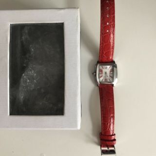 Ladies Silver & Red Betty Barclay Watch
