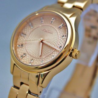 Fossil Bq1571 Crystal Accent Rose Gold Dial Strain Less Steel Band Women Watch