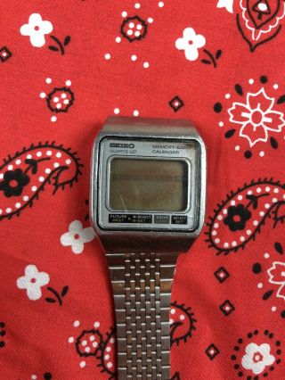 Seiko M354 - 5010 James Bond Moonraker Memory Bank Chrono Quartz Lcd Vintage Watch