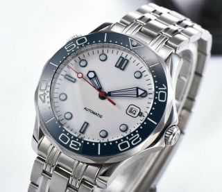 41mm Bliger White Sterile Dial Ceramic Bezel Sub Automatic Mens Watch
