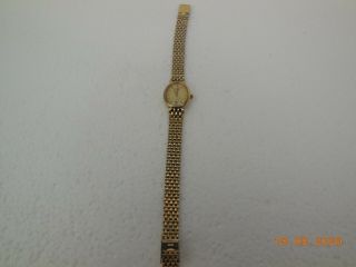 Vintage Quartz Ladies Swiss Oval Rotary Watch Gold Plated With Date Battery