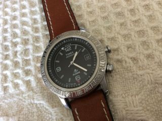 Vintage Timex “easy Set” Alarm Watch_rotating Bezel To Set_excellent