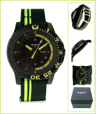 Traser H3 Herrenuhr Uhr Professional P66 Green Spirit 105542 Textil Strap