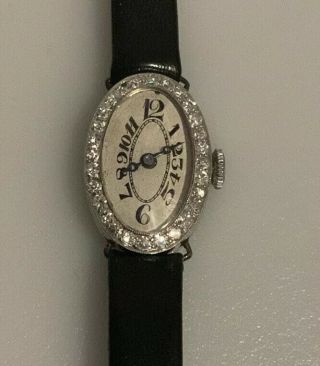 Art Deco Platinum And Diamond Ladies Dress Wrist Watch