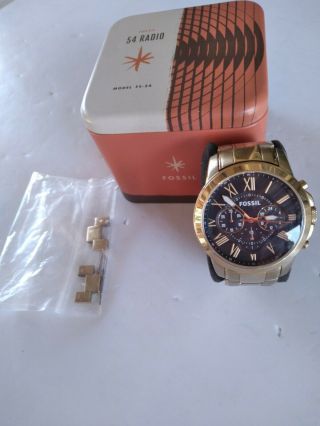 Fossil Fs4815 Chronograph Stainless Steel Gold 44mm Watch With Battery