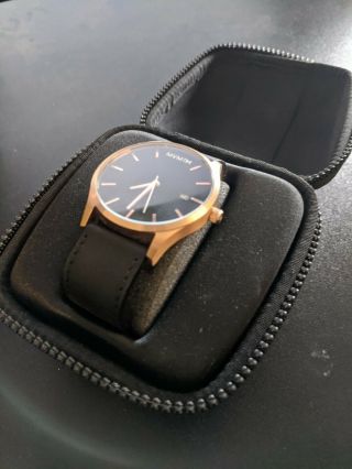 Mvmt Classic Rose Gold Black Leather Mens Watch Size 45mm (need Battery)