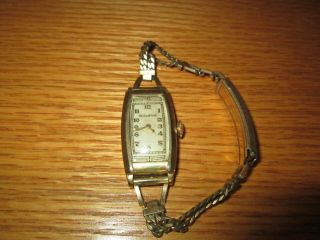 Vintage Non - Bulova 10k Rolled Gold Plate Watch 1/20 12k Gold Filled Band