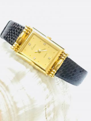 Vintage Ermex Ladies Gold Tone Quartz Wrist Watch Old Stock 1980s (10783m)