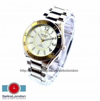 Omax Gents Divers Style 50m White Dial Watch,  Silver Finish,  Seiko (japan) Movt.