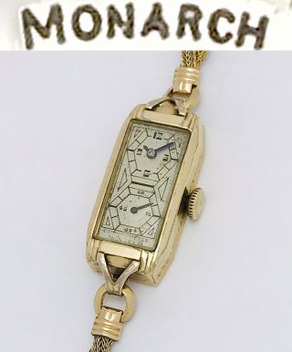 Vintage 1920s Art Deco Monarch Swiss Duo Dial Ladies Doctor Nurses Wristwatch