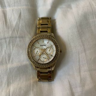 Fossil Ladies Gold Watch With Stones
