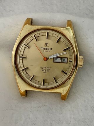 Tissot Automatic Seastar Pr 516 Gl Men’s Wrist Watch Runs Needs Work Gold Plated