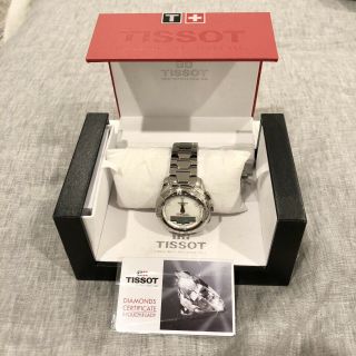 Tissot T - touch II Lady Quartz Chronograph Diamonds White MOP Dial Watch 2
