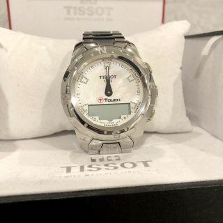 Tissot T - touch II Lady Quartz Chronograph Diamonds White MOP Dial Watch 3