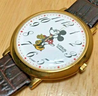 Vintage Lorus Disney Minnie Mouse Large 44mm Analog Quartz Watch Hour Batter