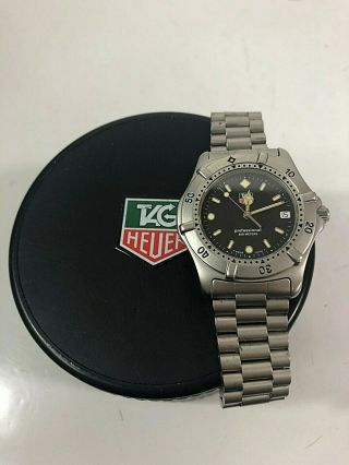 Tag Heuer Professional 2000 We1110 - R Stainless Steel Wristwatch Black Dial Date