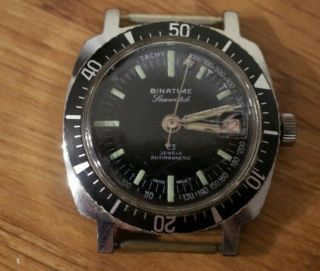 Vintage Military Binatime Seawatch Diving Watch Swiss Made Spares