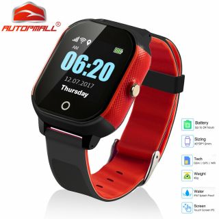 Gps Smart Watch Waterproof Sim Card Touch Screen Sos Tracker Alarm With Band