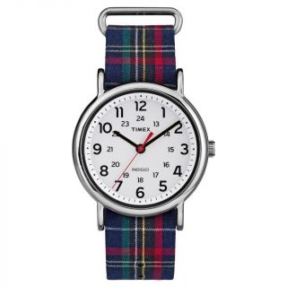 Timex Weekender™ Slip Thru Plaid Nylon Strap Watch - Blue Tw2r10900jt