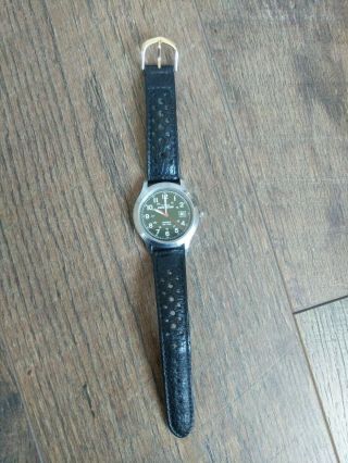 Men ' s Timex Expedition Indiglo WR 50M Leather Band Black Needs Battery 2