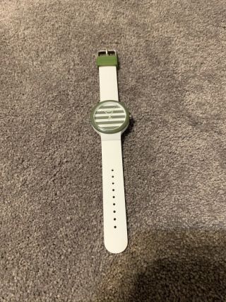 Lacoste Goa Green / White Striped Silicone Watch Band