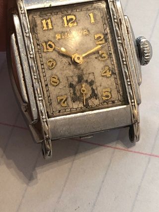 Vintage Antique Bulova 10an 15 Jewels Art Deco Mans Watch Runs 10k Rolled Gold